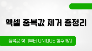 엑셀 중복값 제거 총정리 – 중복값 찾기부터 UNIQUE 함수까지